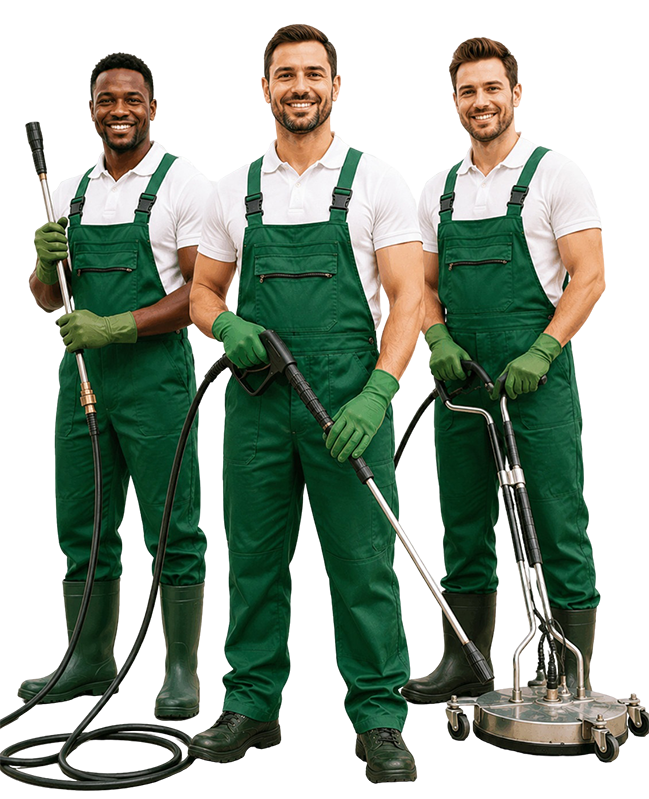 Professional technician cleaning residential windows