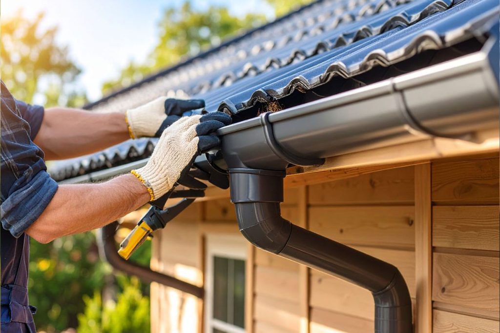 Gutter system preventing overflow during rainfall