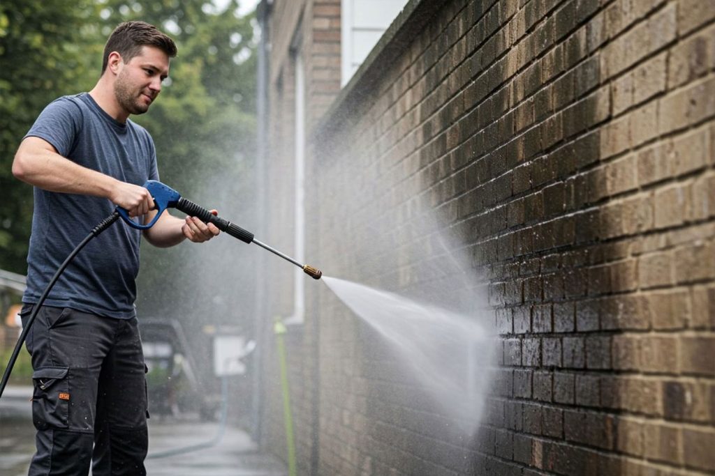 Recommend replacing with: "Brick surface with restored natural color and texture