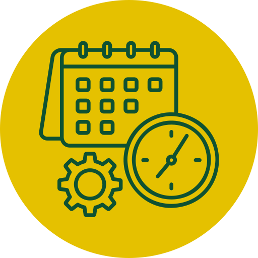 Clock icon representing reliable scheduling