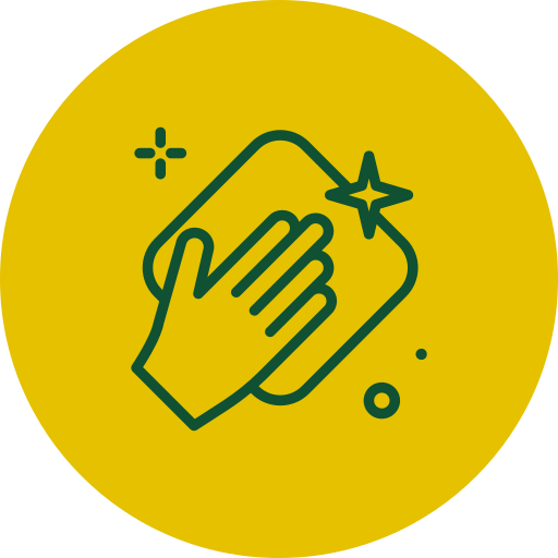 Icon representing gentle, safe cleaning